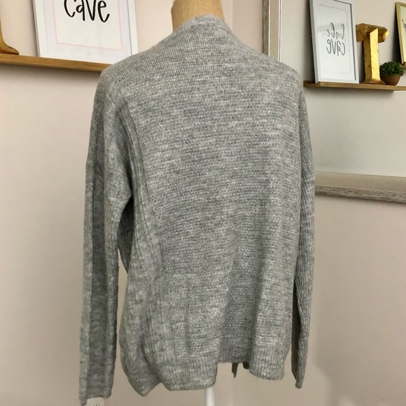 Umgee Heather Gray Cozy Knit Front Tie Slouchy Sweater - Picture 5 of 12